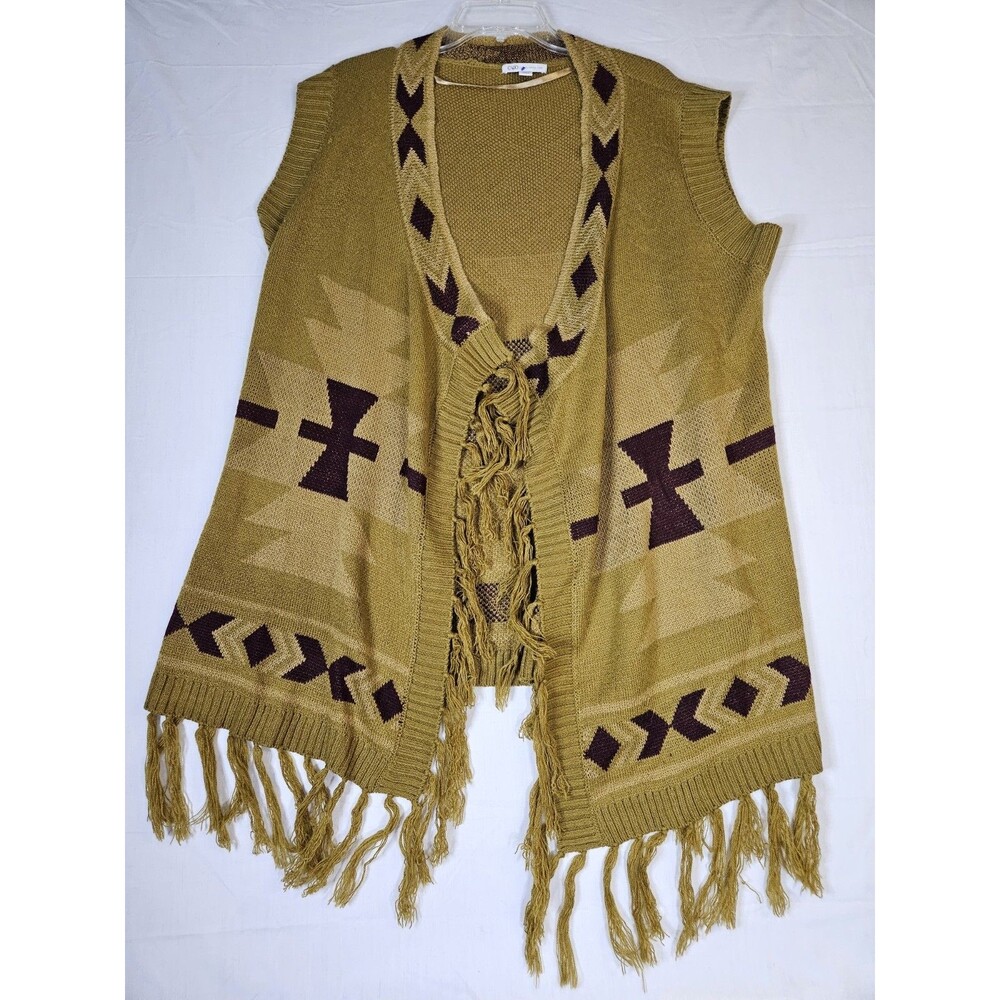 Cato Vest Women's Large Southwestern Cardigan Coachella Fringe Festival Cowgirl